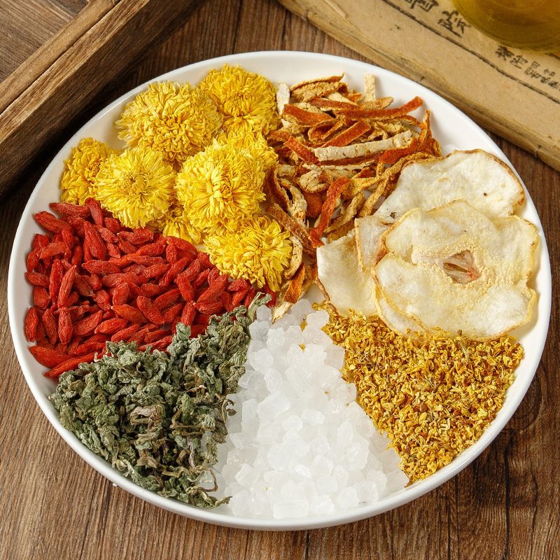 Chrysanthemum medlar snow pear rock sugar orange peel osmanthus mint combination tea bag