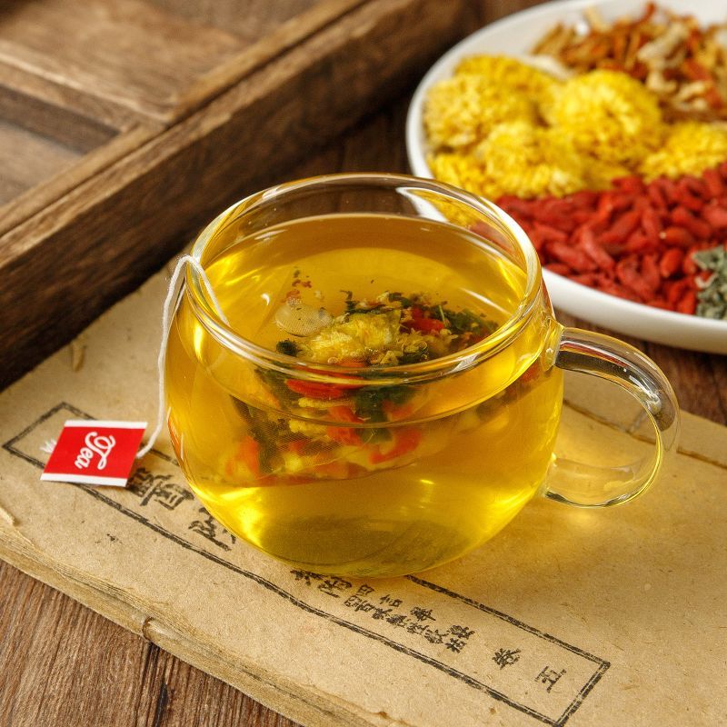 Chrysanthemum medlar snow pear rock sugar orange peel osmanthus mint combination tea bag