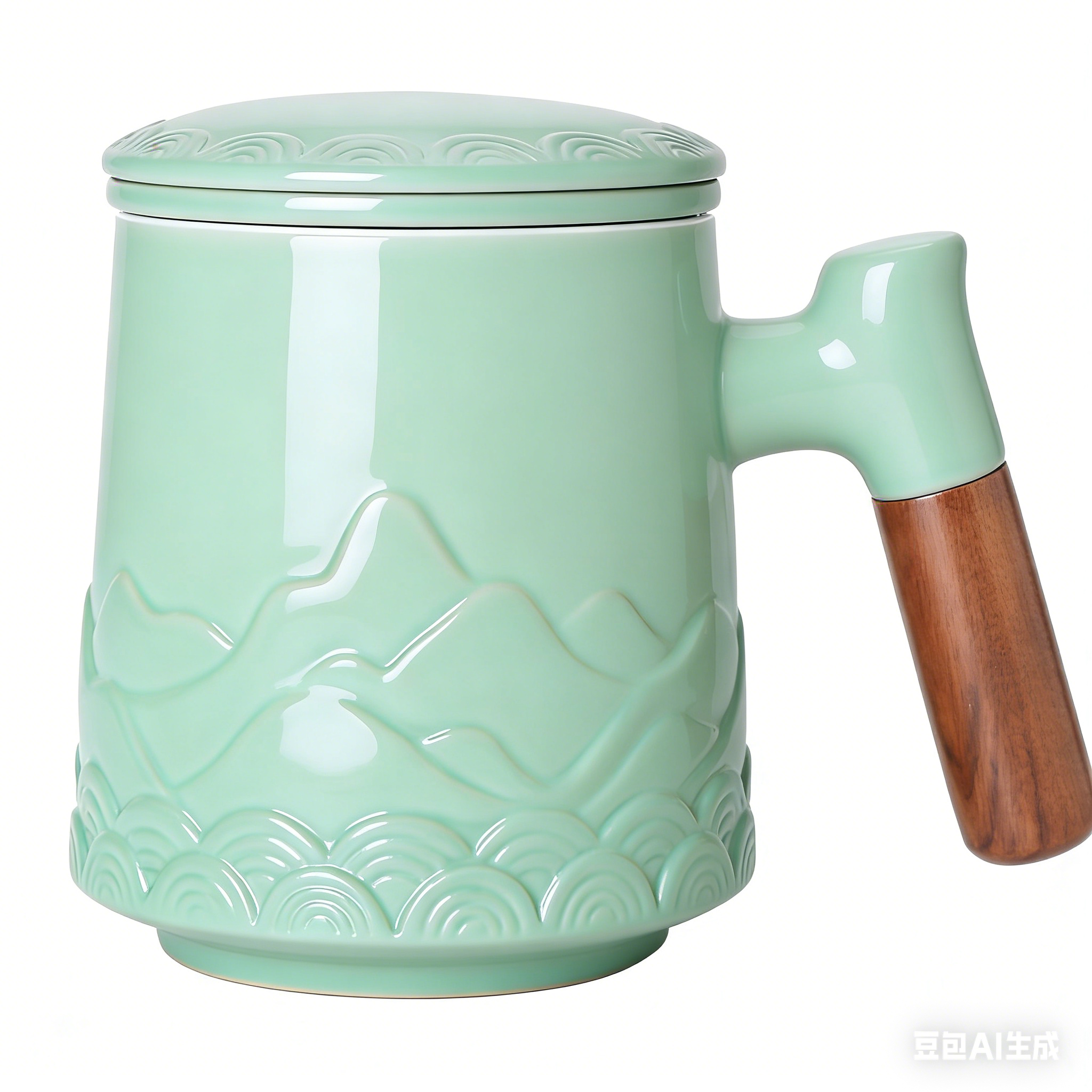 Teetasse mit Deckel und Sieb, 500ml Große Keramik Teebecher, Teetassen Handgemacht, Geschenk für Teeliebhaber(Blaue)